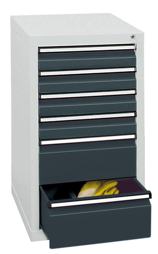 Schubladenschrank SYSTEM DTS 410, 6 Schubladen | Anthrazitgrau RAL 7016 | 900 | 500 | 6 Schübe