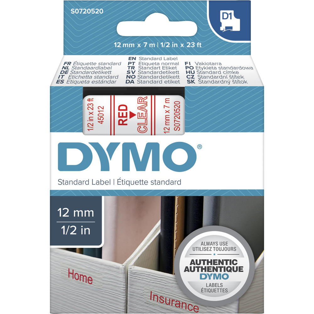 DYMO Schriftbandkassette S0720520 12mmx7m rot auf