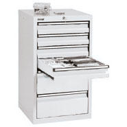Schubladenschrank SYSTEM DTS 410, 6 Schubladen | Lichtgrau RAL 7035 | 900 | 500 | 6 Schübe