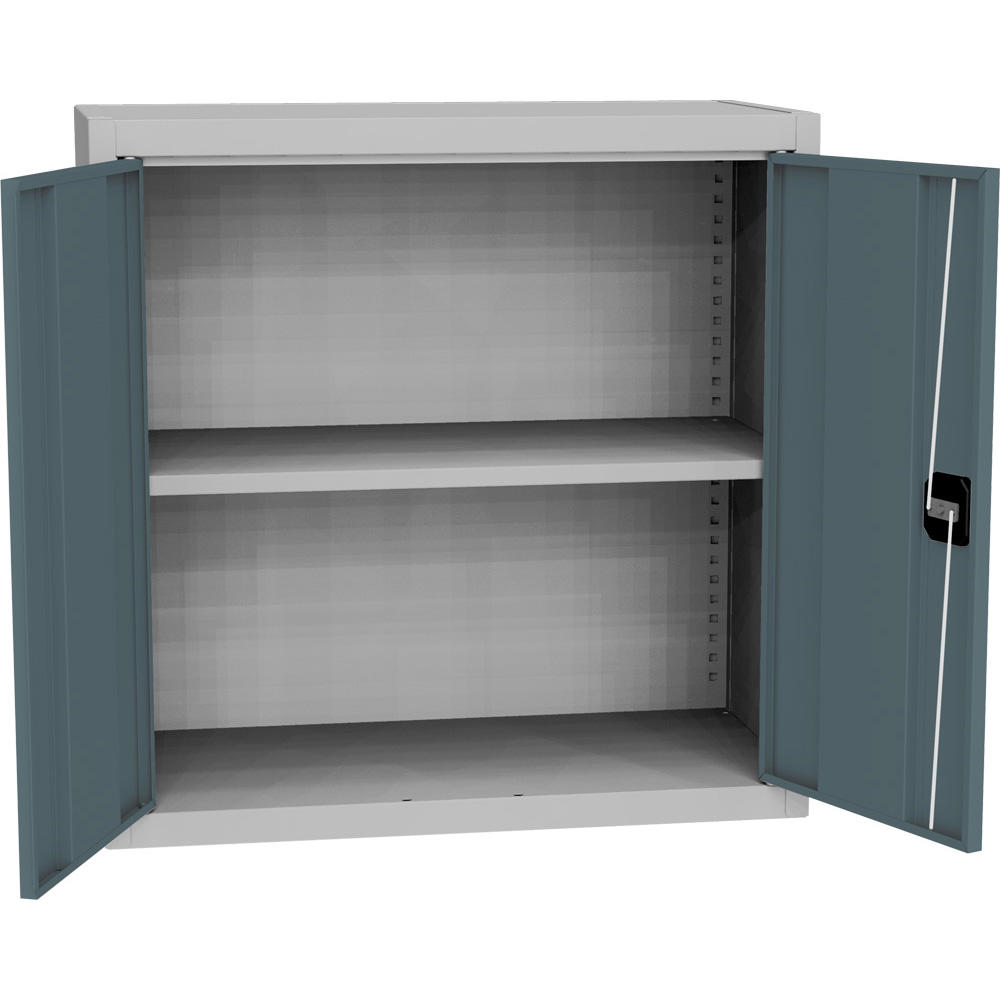 Werkstattschrank SERIE T 110 (Aufsatzschrank) | Blaugrau RAL 7031 | 800