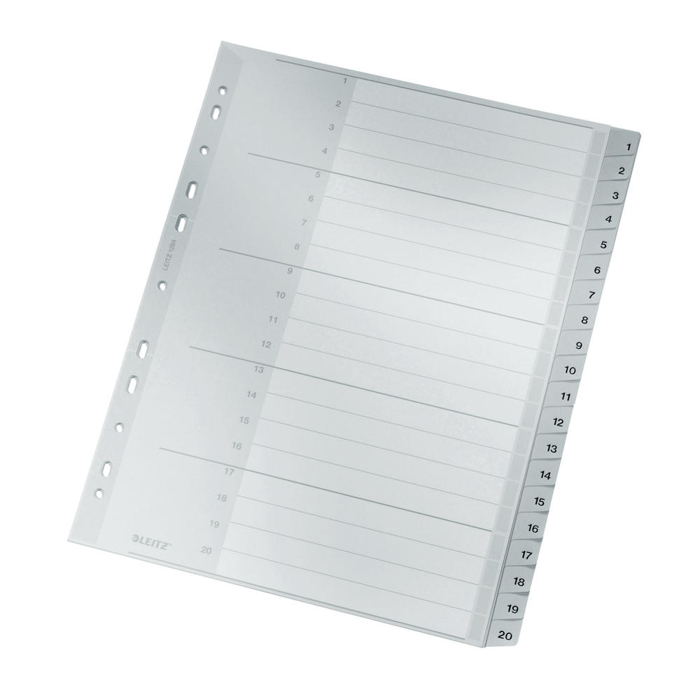Leitz Register 12840000 1-20 DIN A4 volle Höhe