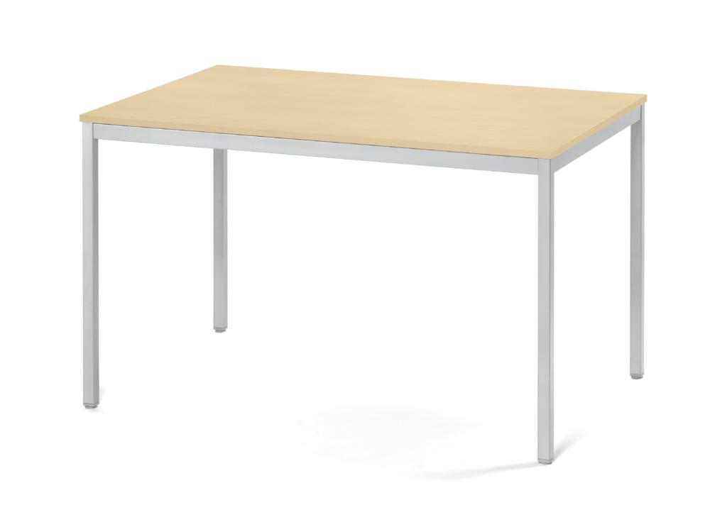 Konferenztisch BASE LINE-PRO | Ahorndekor | 1200 | 800 | Alusilber | Rechteck