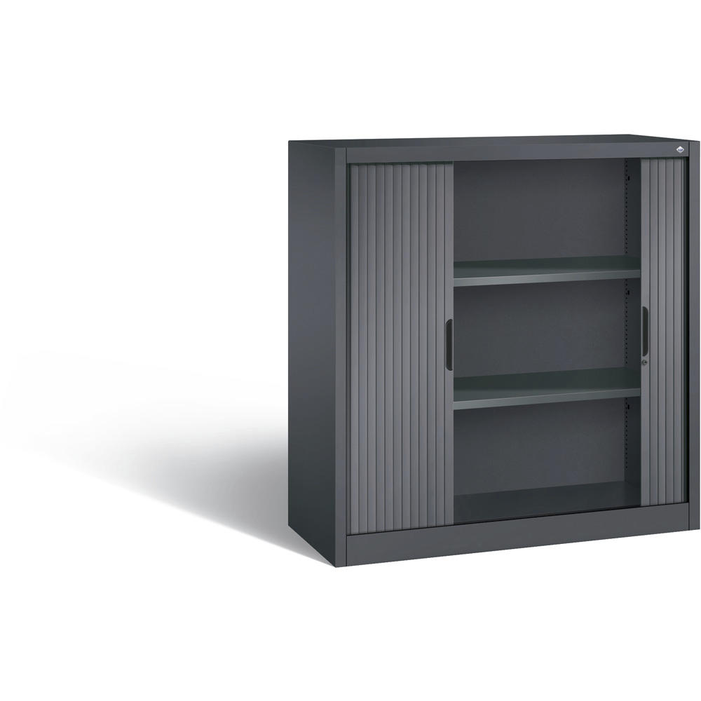 Stahl-Rollladenschrank | Anthrazit RAL 7021 | 1200 | Rollladenanschlag Mitte | 1230 mm (3 OH)