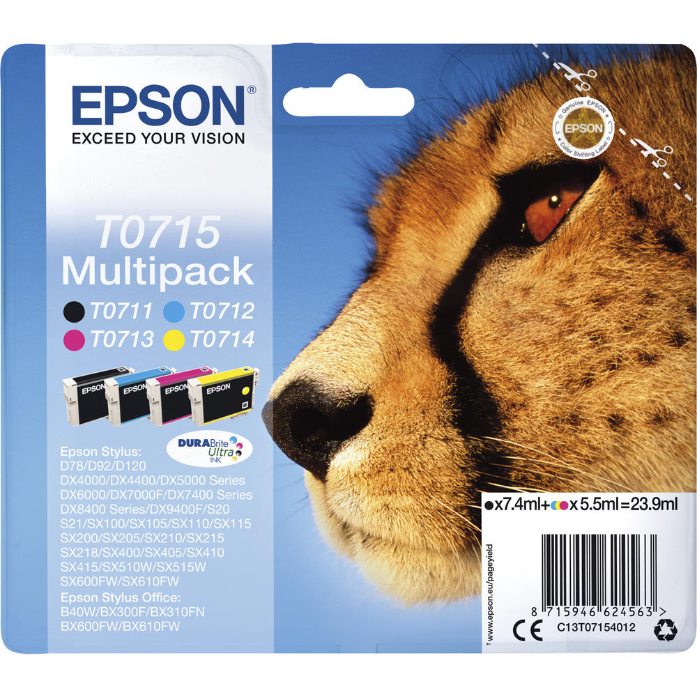 Epson Tintenpatrone C13T07154012 sw/c/m/y 4
