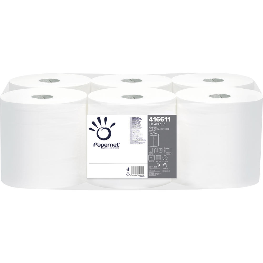 Papernet Handtuchrolle 416611 1lagig weiß 750Bl. 6