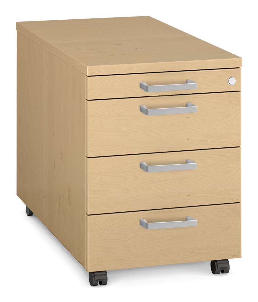 Rollcontainer MULTI MODUL-PRO | Buchedekor | 800 | 1 + 3 Schübe