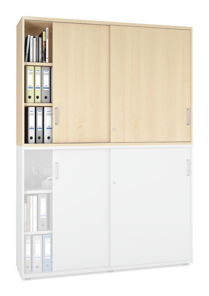 Schiebetüren-Aufsatzschrank MULTI MODUL-PRO | Ahorndekor | 1600 | 1110 mm (3 OH)