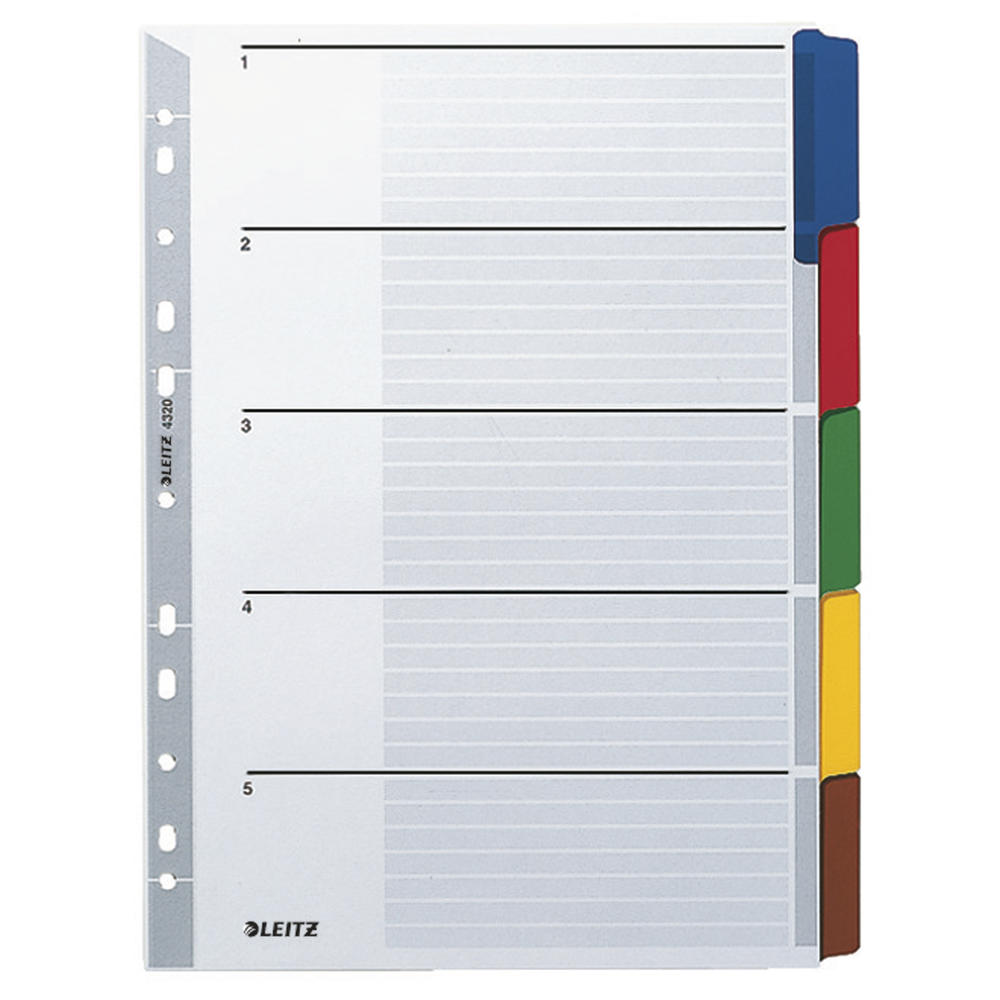 Leitz Register 43200000 blanko DIN A4 5teilig