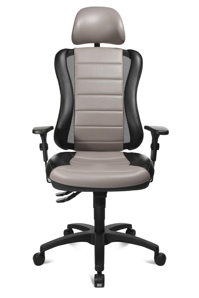 Managementsessel RACE ohne Armlehnen | Schwarz/Grau | mit Kopfstütze
