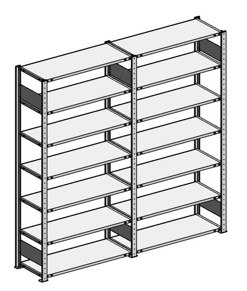 Steckregal ST 3000 - Komplettangebot | Zweierregal, Breite 2066 mm | 85 | 400