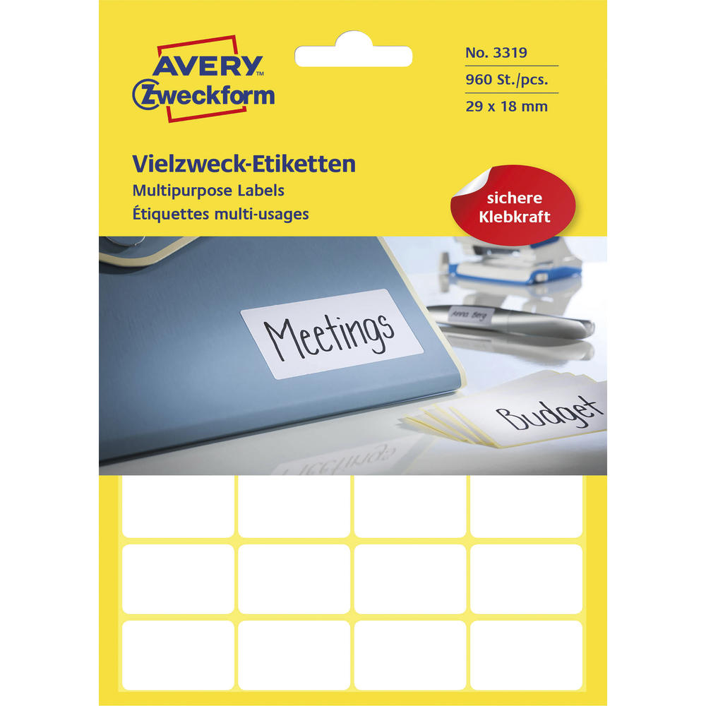 Avery Zweckform Vielzwecketikett 3319 29x18mm weiß