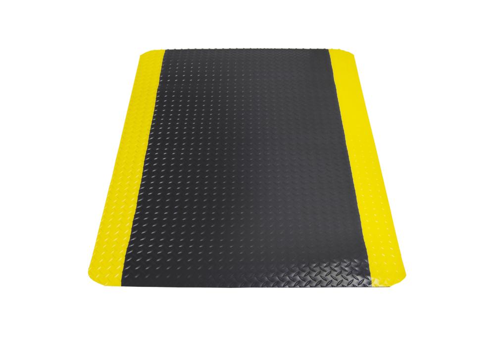 Arbeitsplatzmatte Rautenprofil Ultra | Schwarz/Gelb | 900 | Fertigabmessung