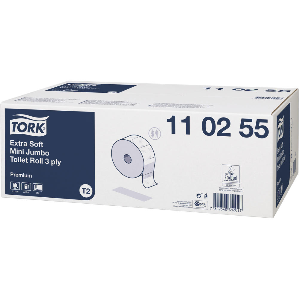 Tork Toilettenpapier Mini Jumbo 110255 3lagig weiß