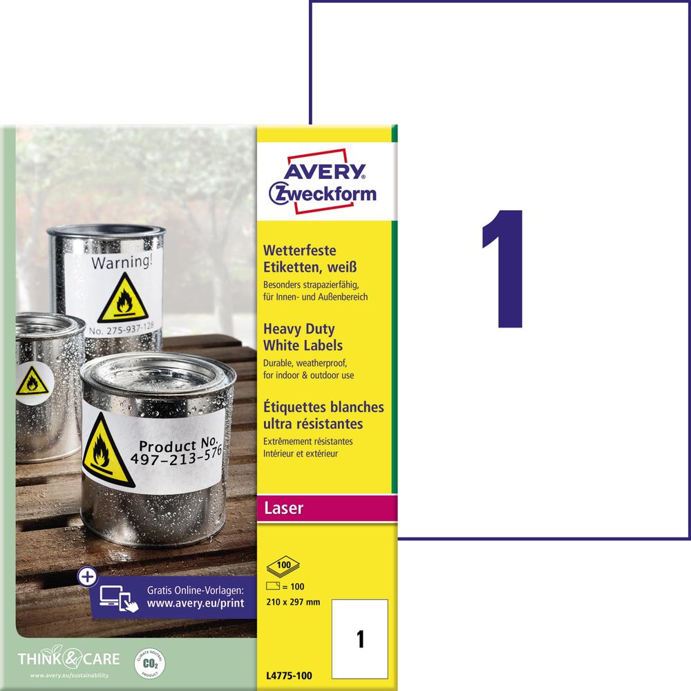 Avery Zweckform Etikett L4775-100 210x297mm