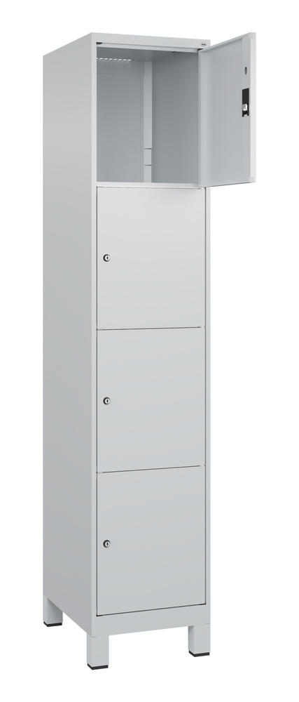 Schließfachschrank CLASSIC PLUS, mit Füßen | Lichtgrau RAL 7035 | mit Füßen | Lichtgrau RAL 7035 | 400 | 1 | 4