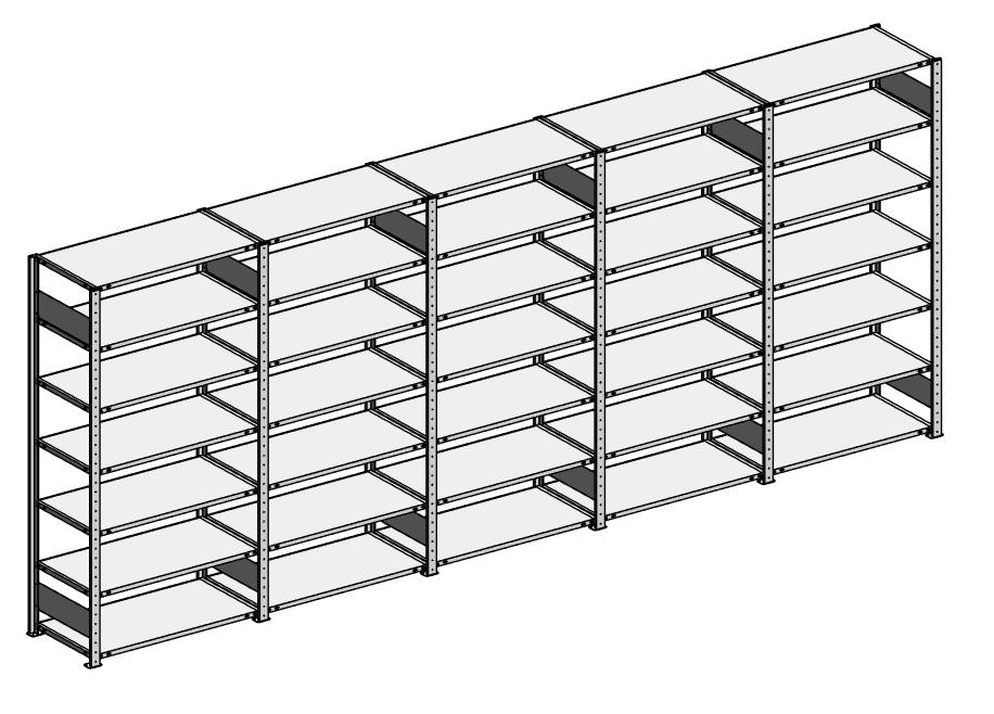 Steckregal ST 3000 - Komplettangebot | Fünferregal, Breite 5084 mm | 85 | 500