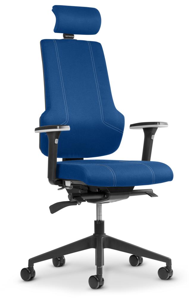 Bürostuhl AMATO mit Kopfstütze | Blau | Schwarz | mit Kopfstütze