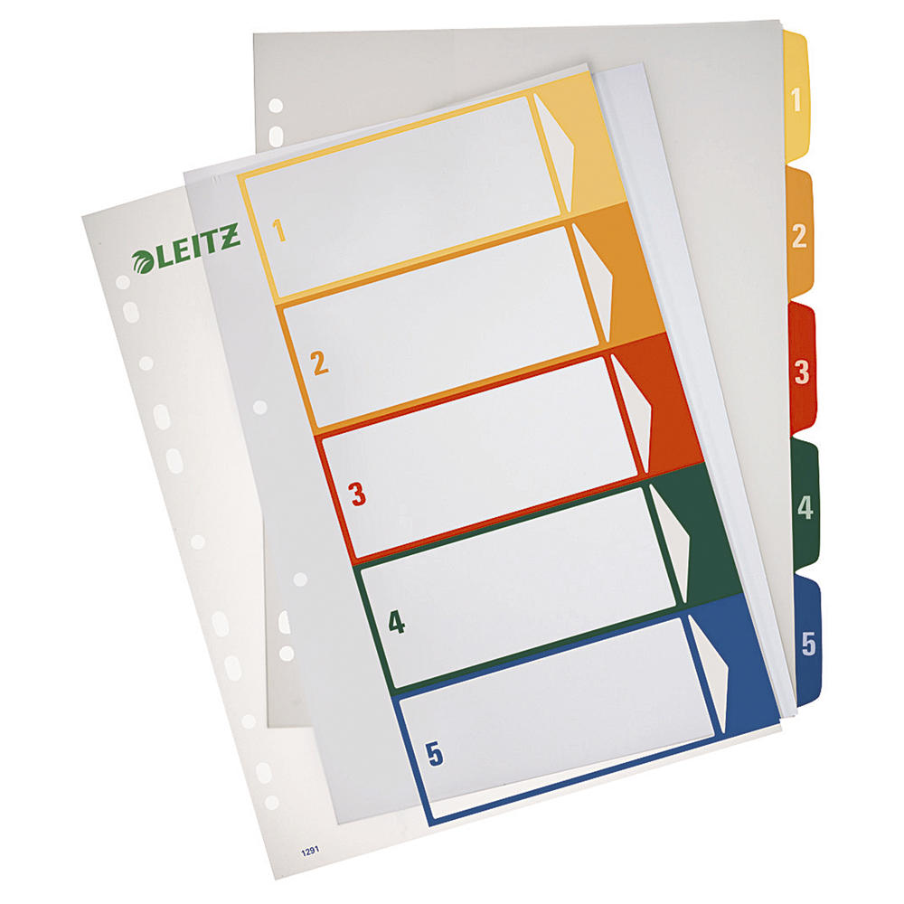 Leitz Register 12910000 DIN A4 1-5 volle Höhe PP