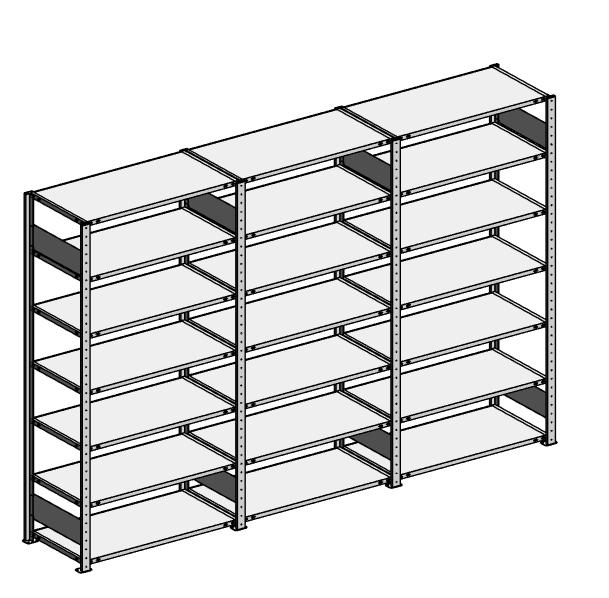 Steckregal ST 3000 Komplettangebot | Dreierregal, Breite 3072 mm | 150 | 500