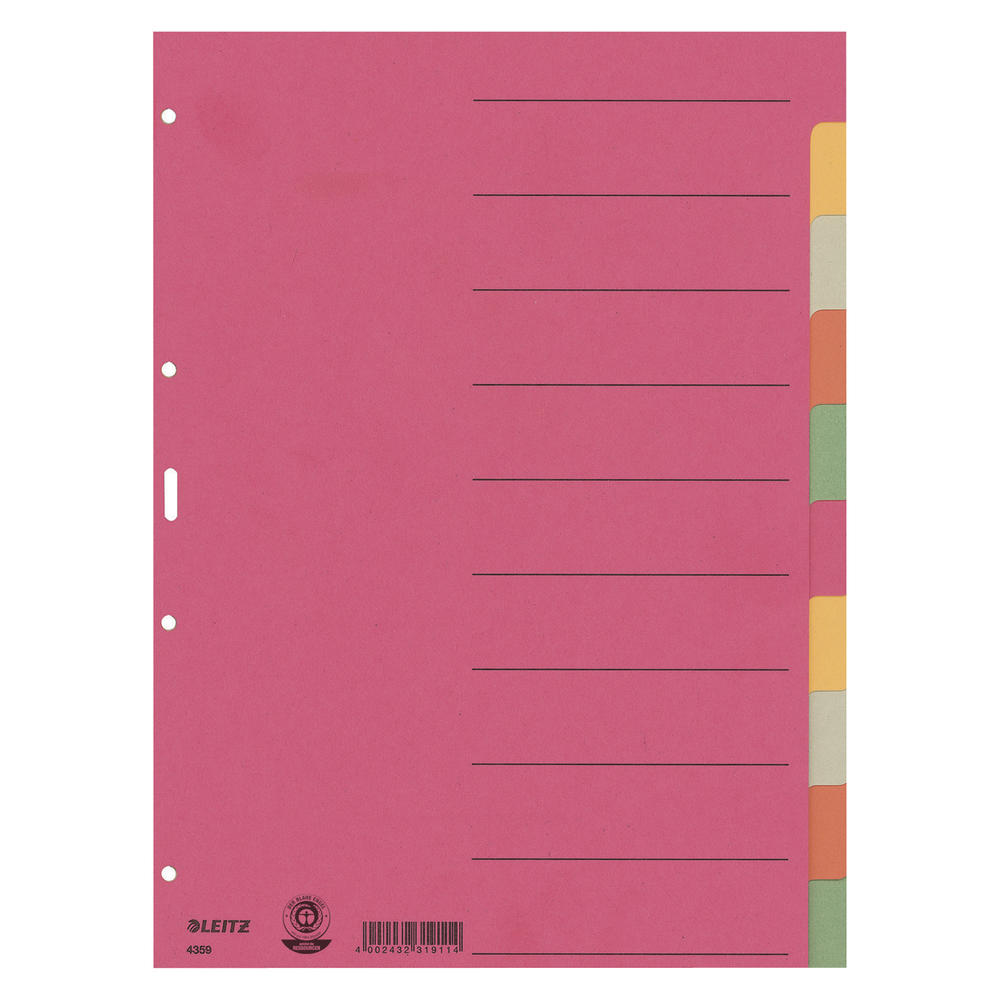Leitz Register 43590000 DIN A4 blanko volle Höhe