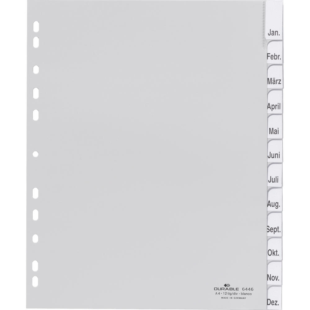 DURABLE Register 644610 DIN A4 überbreit 12tlg PP