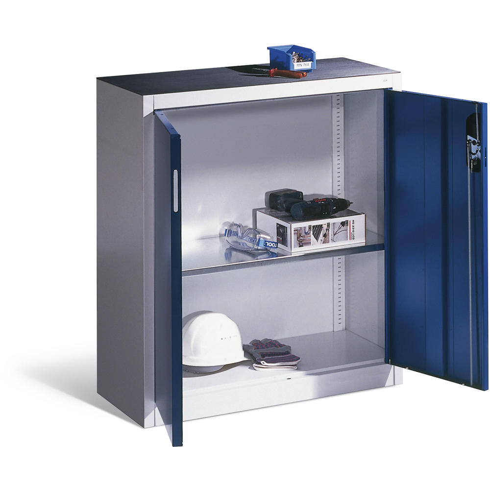 Flügeltüren-Beistellschränke SYSTEM ERGO-LOCK | Enzianblau RAL 5010 | 930 | 400 | 70