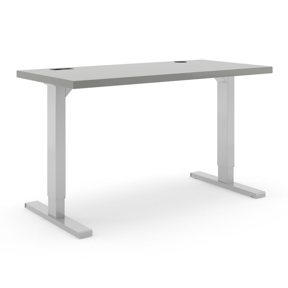 Höhenverstellbarer Schreibtisch Basic ELEMENTS | Grau | Alusilber