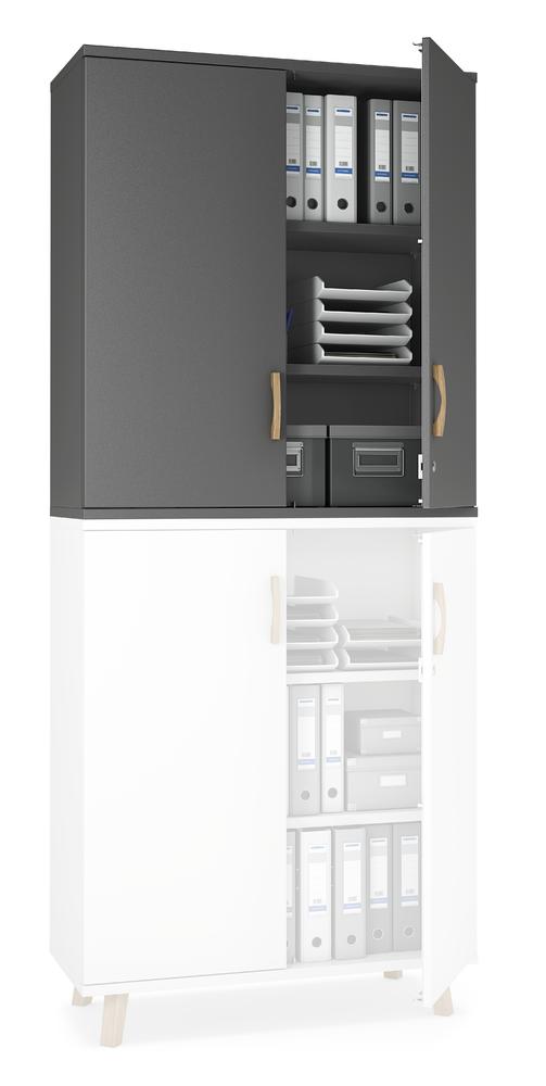 Flügeltüren-Aufsatzschrank SMART MODUL | Anthrazit | 1000 | 1110 mm (3 OH)