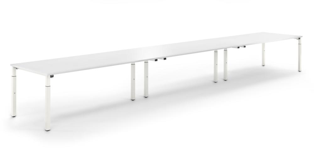Konferenztisch System MODUL | Weiß | 4800 | 1600 | Alusilber RAL 9006