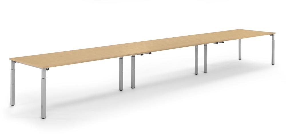 Konferenztisch System MODUL | Buchedekor | 4800 | 1600 | Alusilber RAL 9006