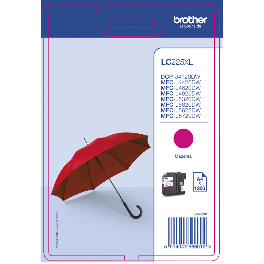 Brother Tintenpatrone LC225XLM 1.200Seiten magenta