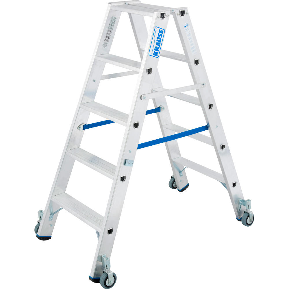Stufen-Doppelleiter Stabilo fahrbar, 2 x 5 Stufen | 2710