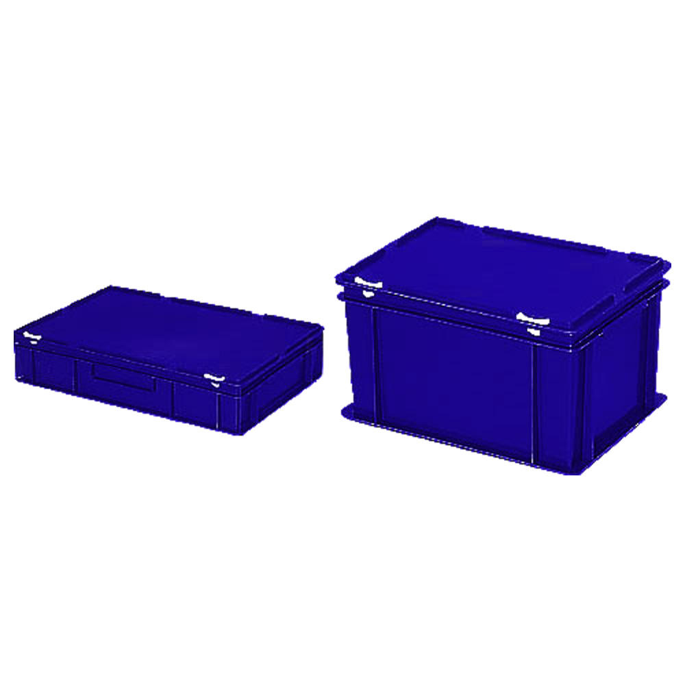 Euronorm-Behälter mit Deckel | Blau | B 300 x H 330 x L 400 mm | 31,00