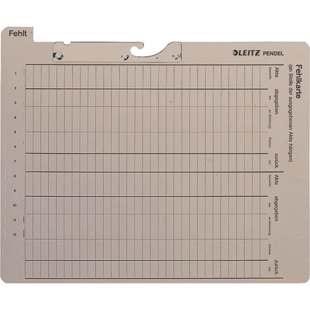 Leitz Pendelfehlkarte 20280085 Manilakarton 450g