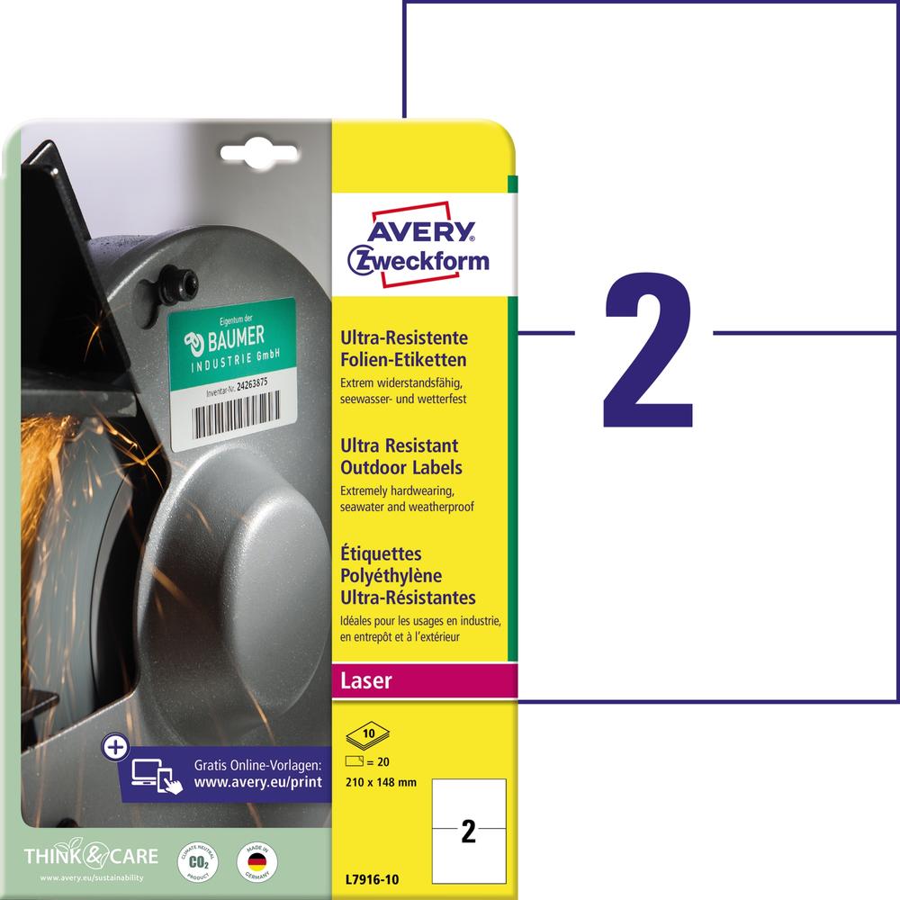 Avery Zweckform Folienetikett L7916-10 210x148mm