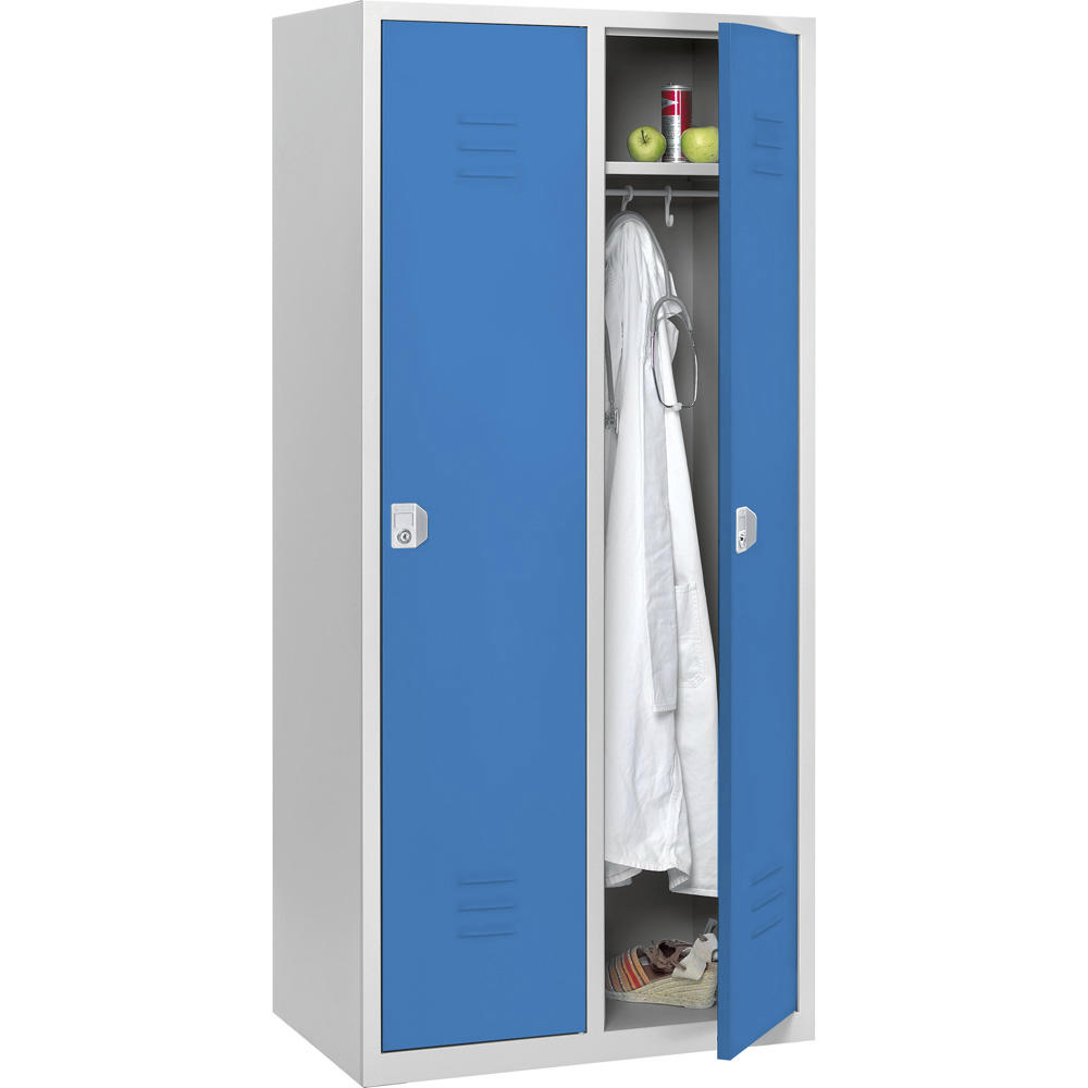 Garderoben-Stahlspind SYSTEM SP2 bodenstehend | Himmelblau RAL 5015 | Bodenstehend | 400 | Zylinderschloss