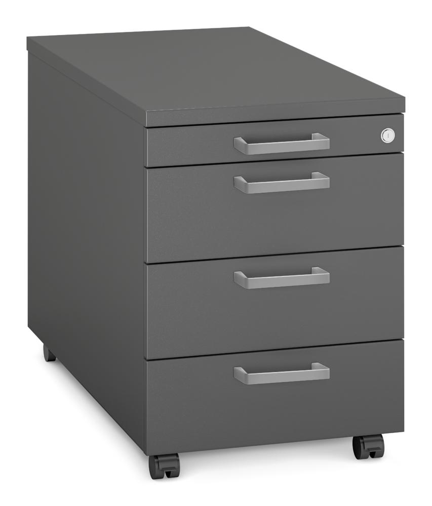 Rollcontainer MULTI MODUL-PRO | Anthrazit | 800 | 1 + 3 Schübe