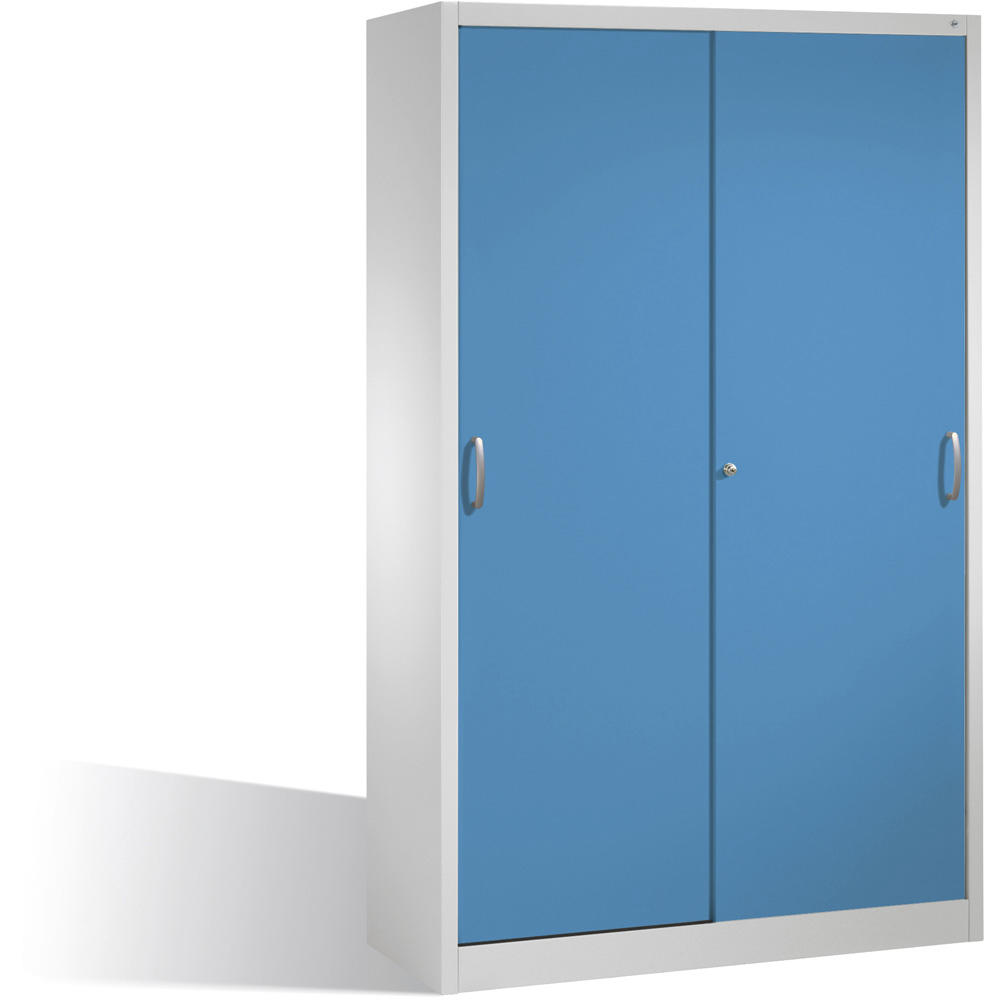 Schiebetürenschrank SYSTEM STB 100 | Lichtblau RAL 5012 | 1200 | 500