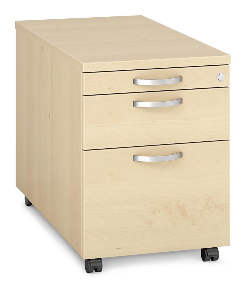 Rollcontainer PROFI MODUL | Ahorndekor | 800 | 1 + 1 Schübe + 1 Hängeregistratur