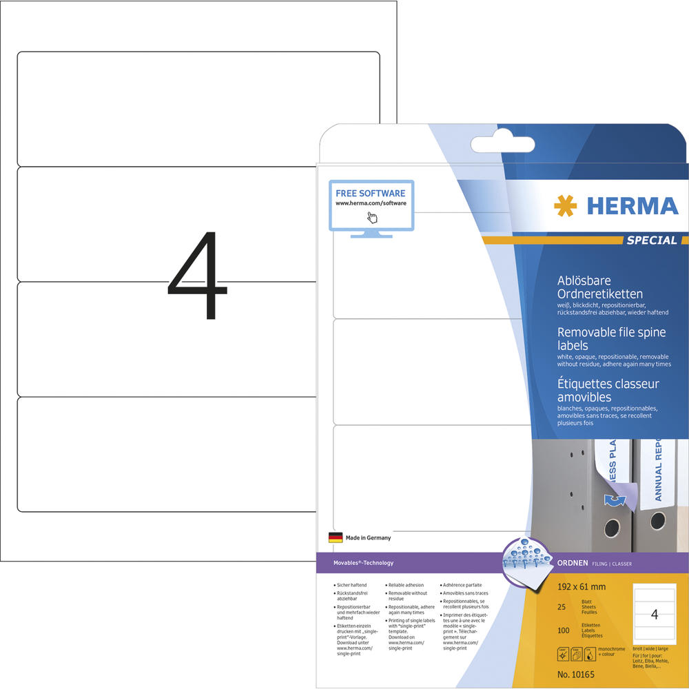 HERMA Ordneretikett Movables 10165 192x61mm sk