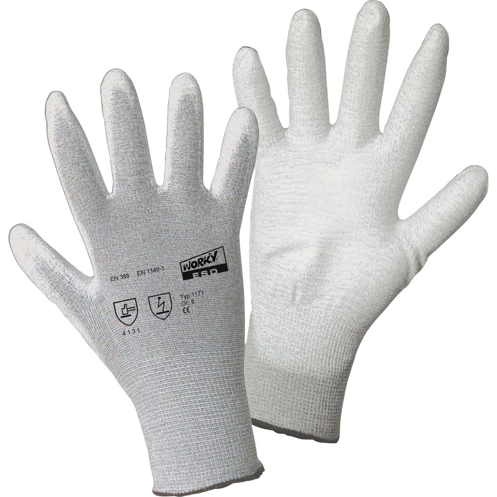 WORKY Handschuh ESD PALM 1171-10 Nylon/Carbon/PU