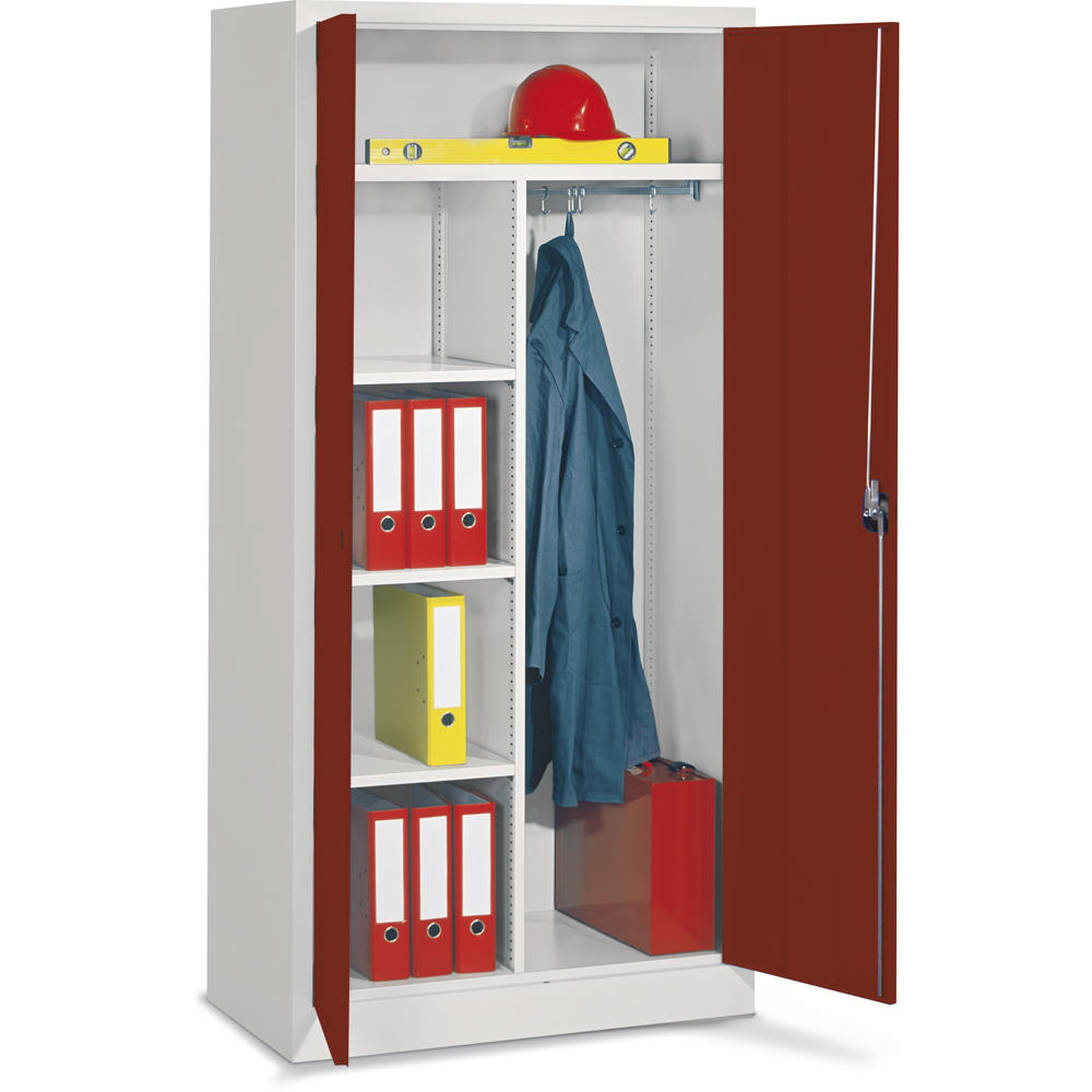 Material-/ Garderobenschrank | Rubinrot RAL 3003 | 600