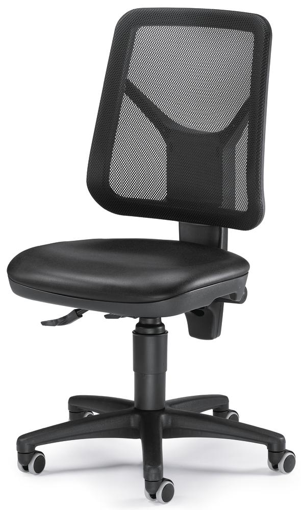 Arbeitsstuhl TEC 80 mit Hartbodenrollen | Schwarz | Fußkreuz mit Rollen