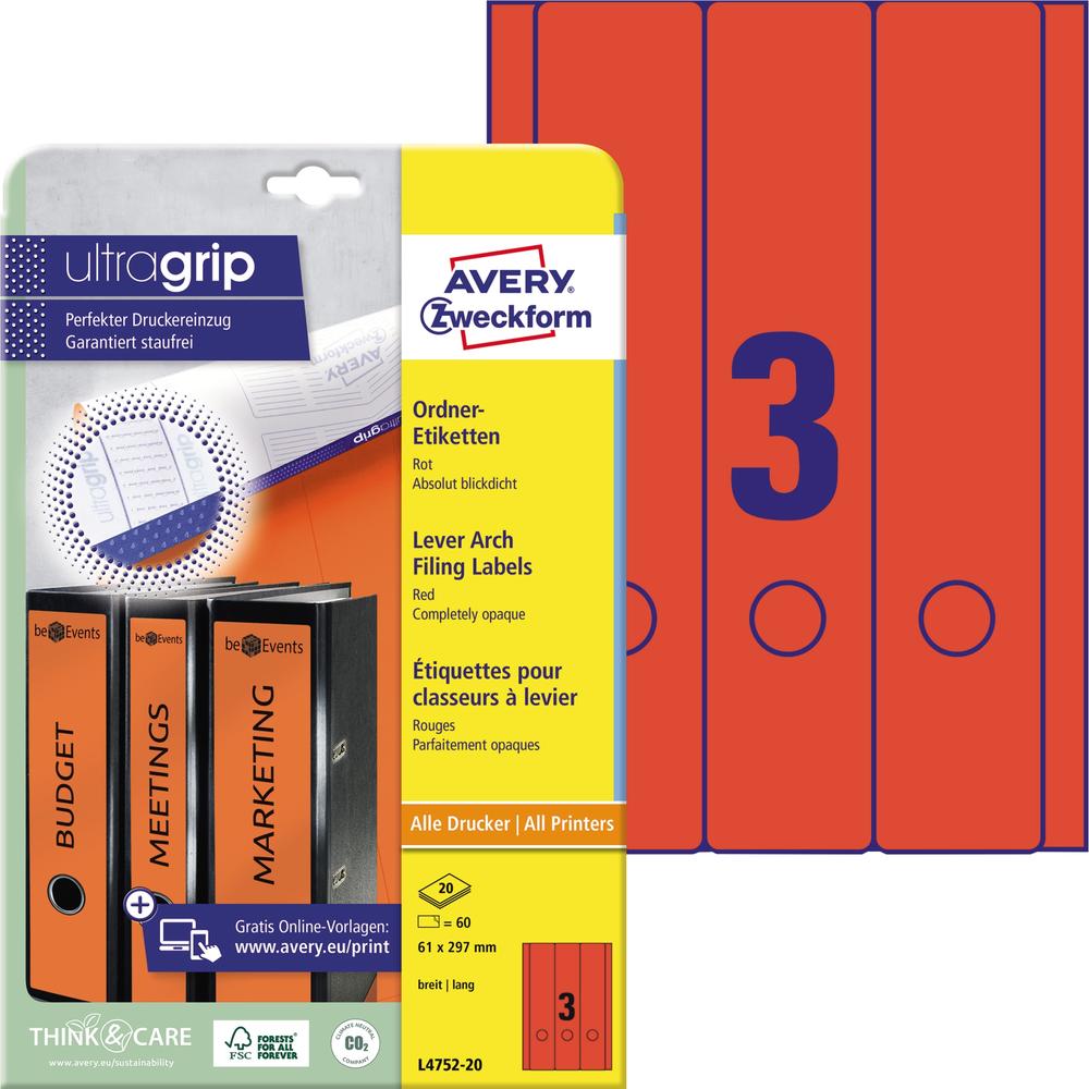 Avery Zweckform Ordneretikett L4752-20 lang/breit