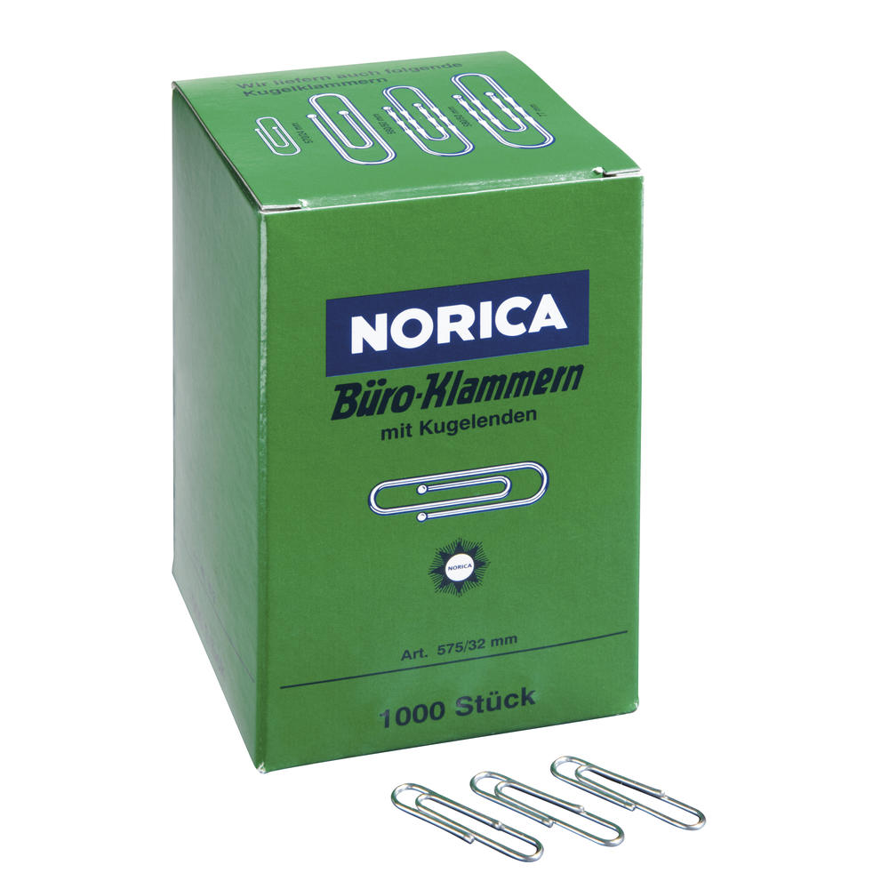 NORICA Büroklammer 2220 32mm Metall glanzverzinkt
