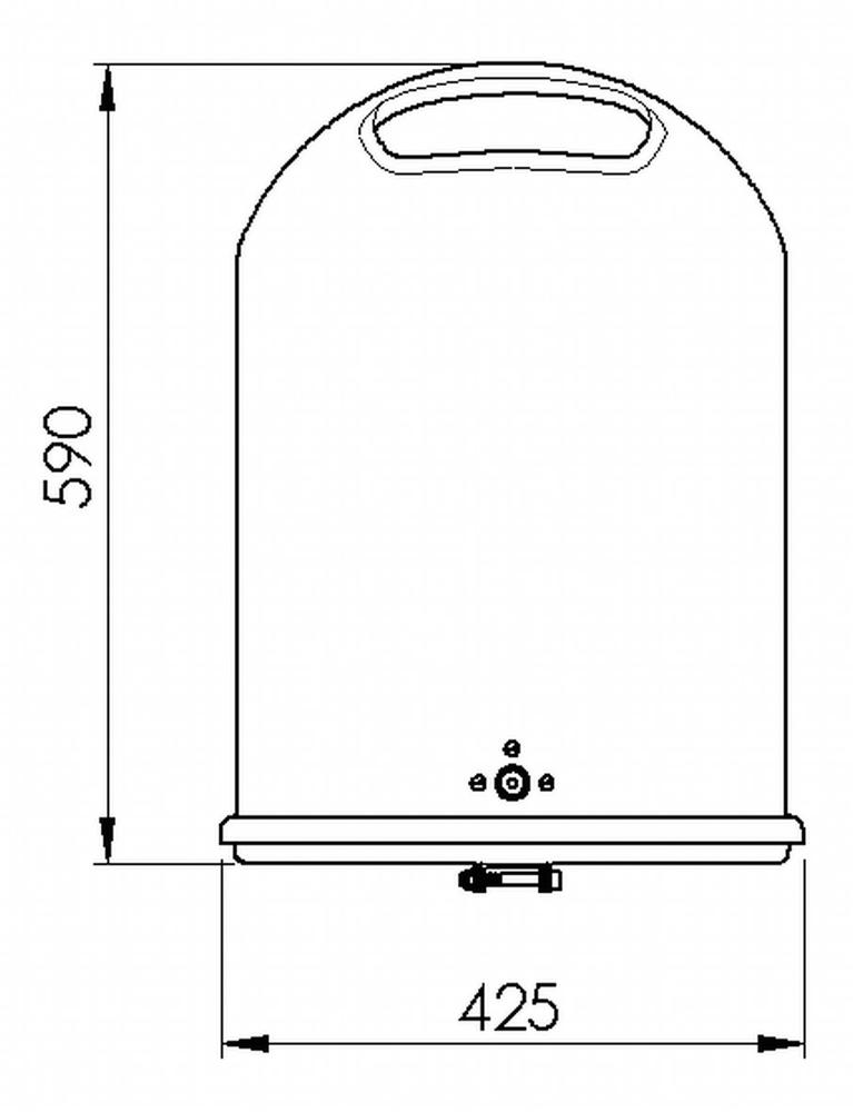 Ovaler Abfallbehälter | Anthrazit-Eisenglimmer DB 703 | ohne Ascher | offen