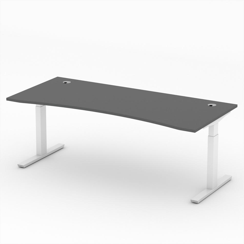 Schreibtisch Cockpit T-Fuß PROFI MODUL | Anthrazit | 1800 | Weiß