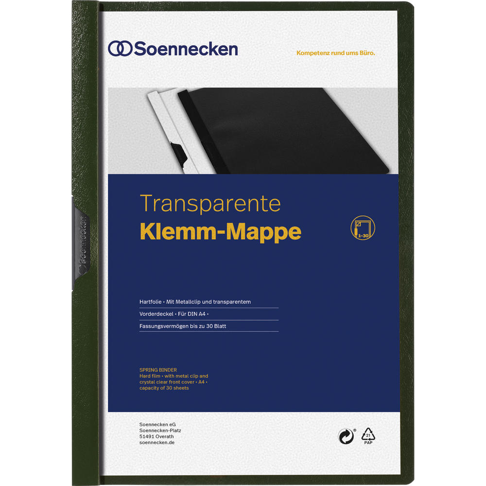 Soennecken Klemmmappe 3318 DIN A4 bis 30Blatt PVC