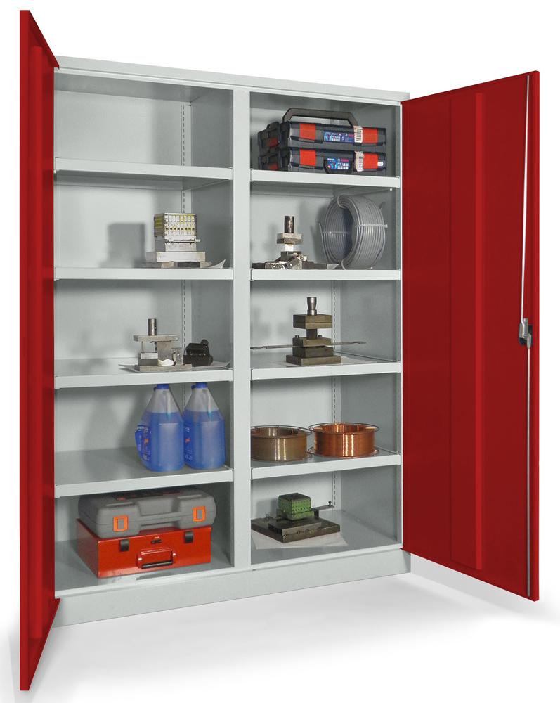 Schwerlastschrank mit Mitteltrennwand | Rubinrot RAL 3003 | 1470 | ohne Schubladen