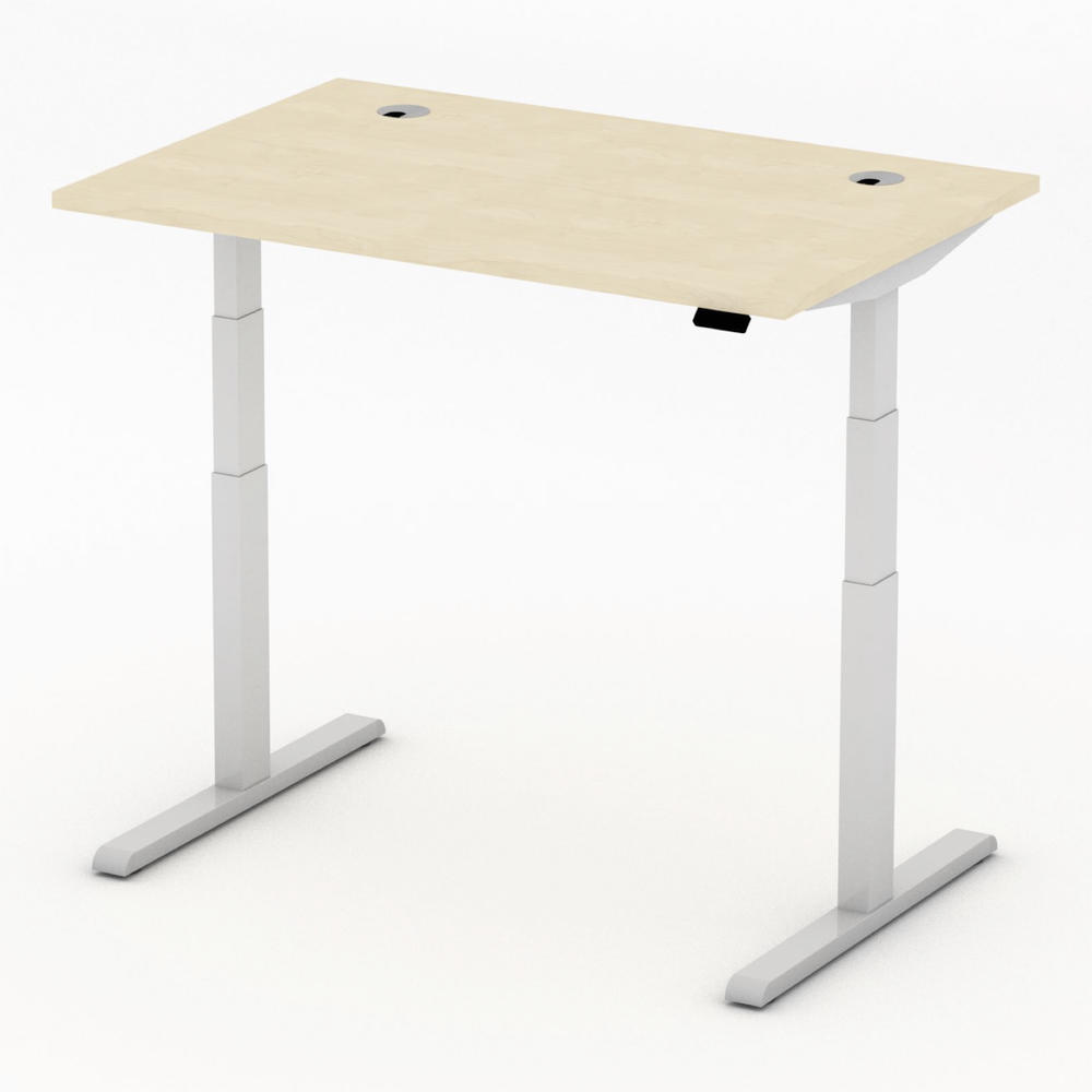 Höhenverstellbarer Schreibtisch PRO MULTI MODUL | Ahorndekor | 1200 | Alusilber